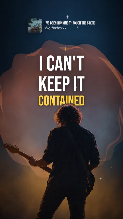 Behind lyric video style: a still from its sample
