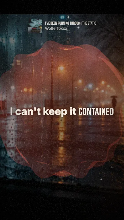 Cinematic lyric video style: a still from its sample