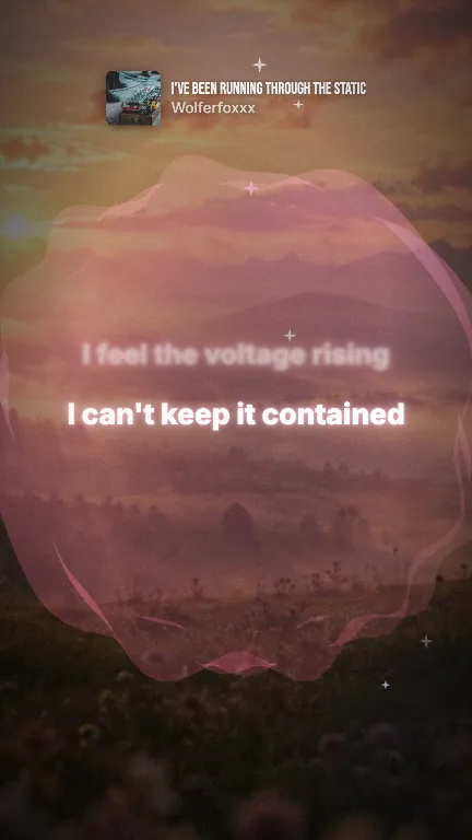 Dreamy lyric video style: a still from its sample