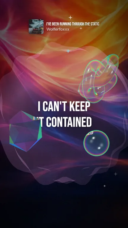 Glass lyric video style: a still from its sample
