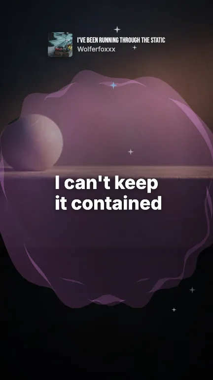 Minimal lyric video style: a still from its sample