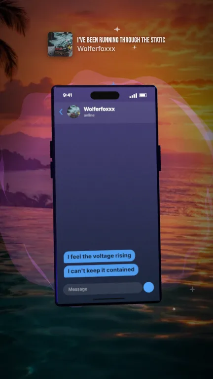 Phone lyric video style: a still from its sample