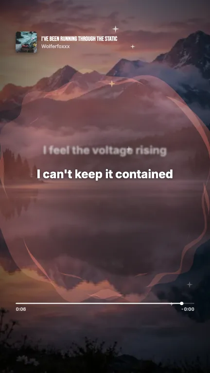Player lyric video style: a still from its sample