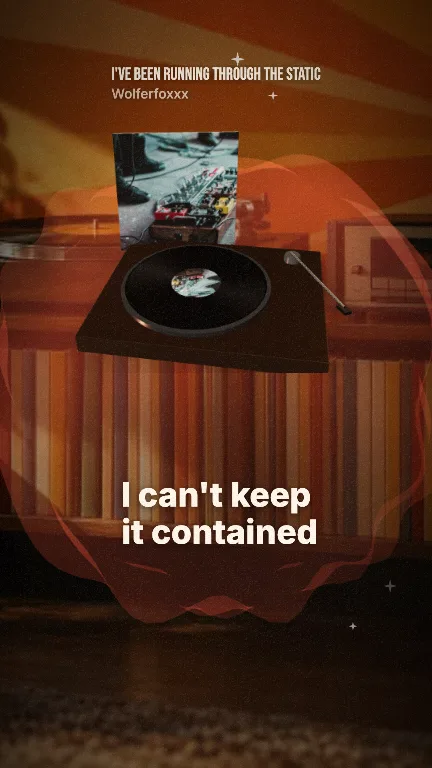 Vinyl lyric video style: a still from its sample