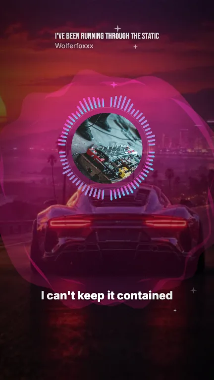 Visualizer lyric video style: a still from its sample